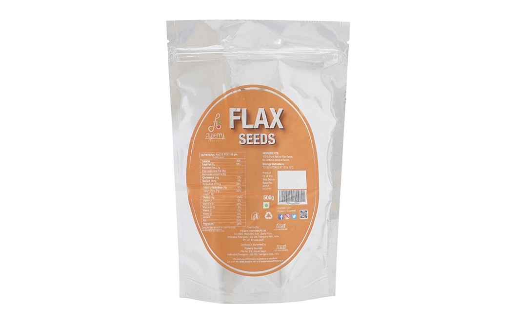 Flyberry Gourmet Flax Seeds    Pack  500 grams